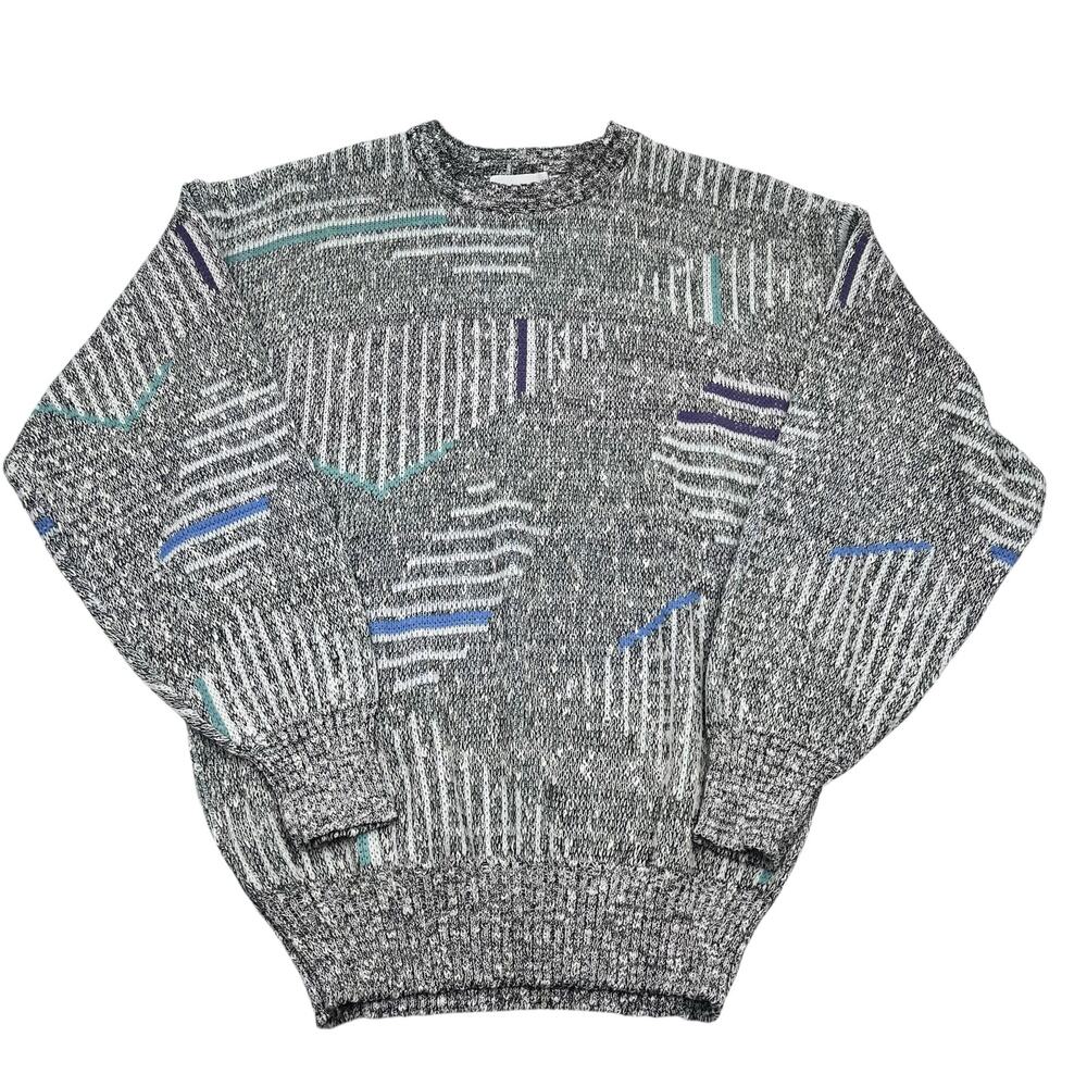 Michael Gerald Mens Vintage 90s Cotton Blend Grandpa Sweater Sz M Made in Korea